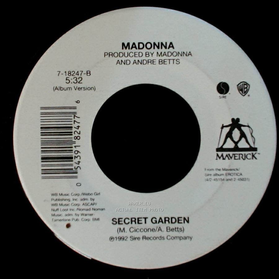 Madonna - Secret Garden / I'll Remember (Theme From With Honors) side A