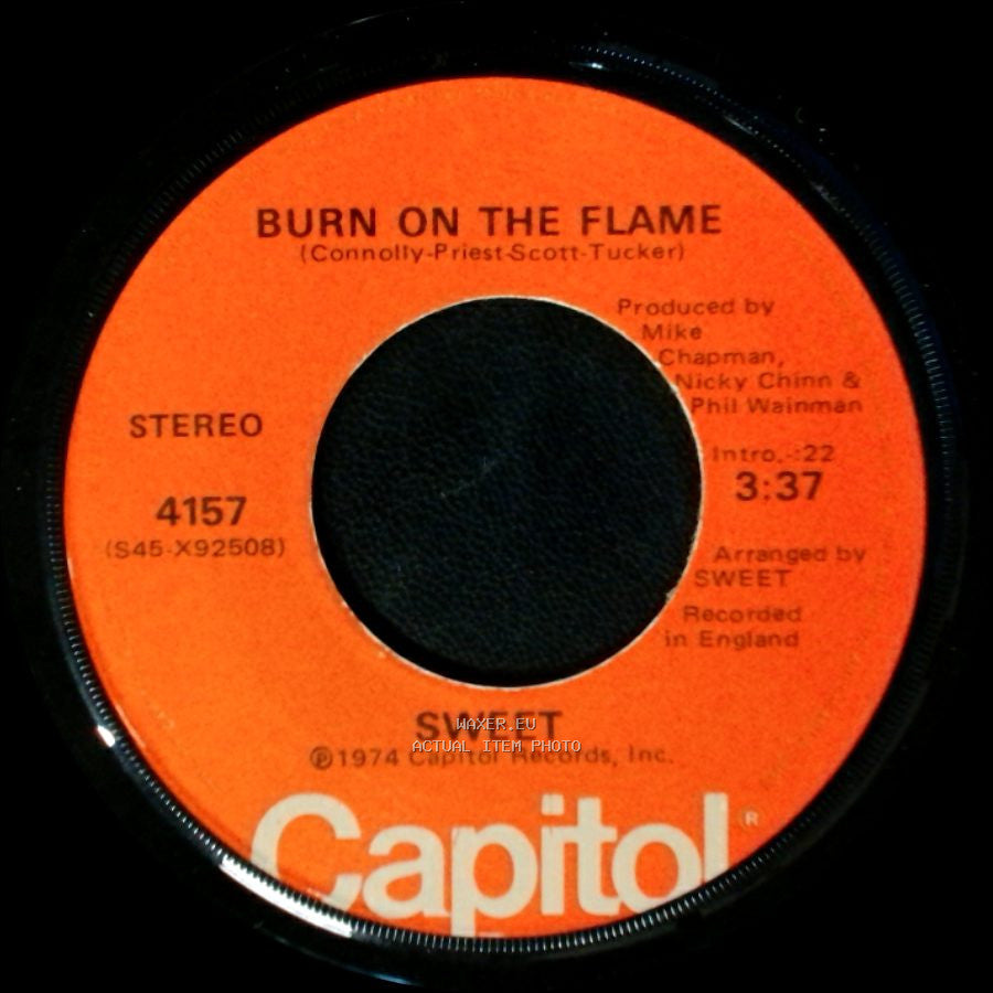 Sweet - Fox On The Run / Burn On The Flame side B