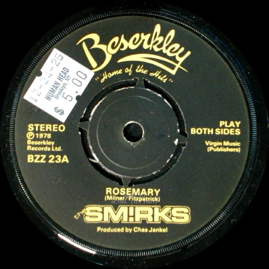 The Sm!Rks / The Smirks - Up Eh Up 'lancashire Dub' / Rosemary side B