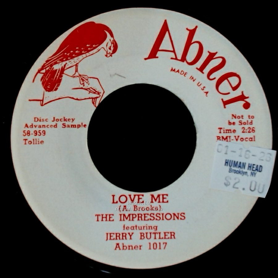 The Impressions Featuring Jerry Butler - Love Me / Come Back My Love side A