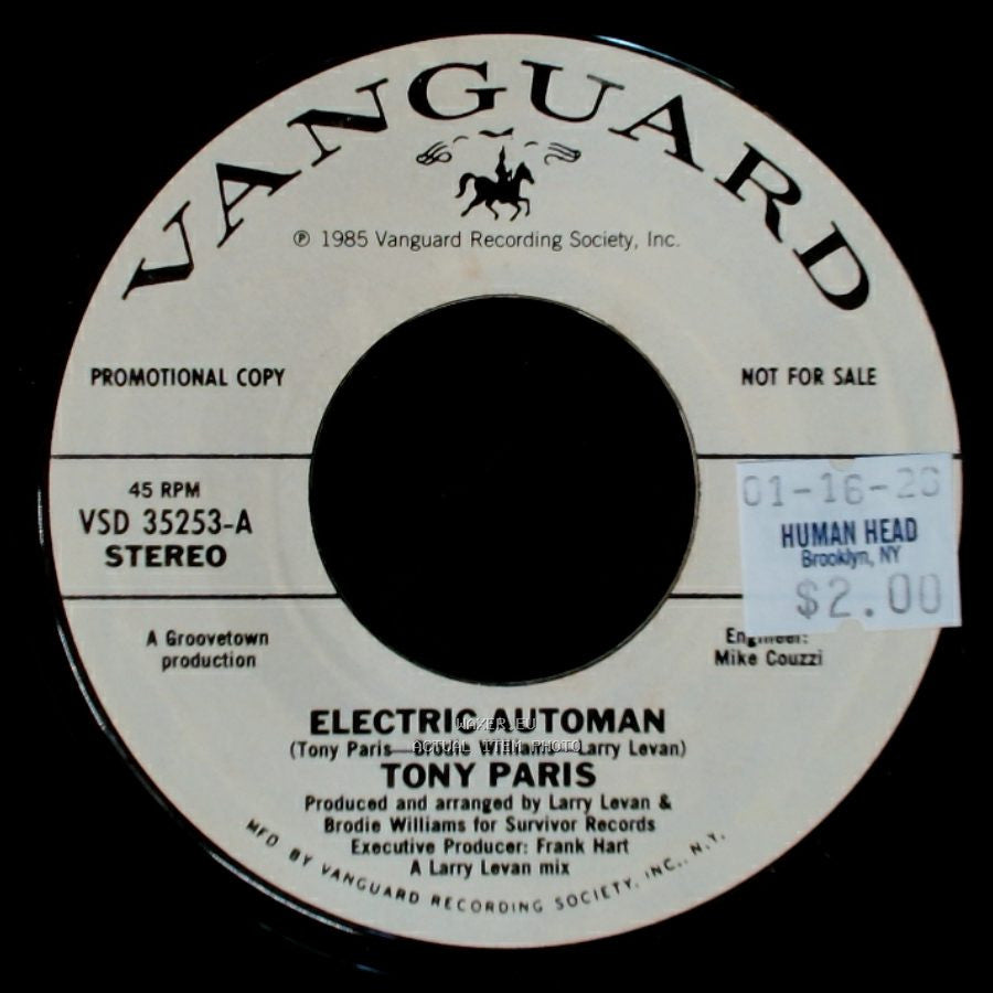 Tony Paris - Electric Automan / Electric Automan side A