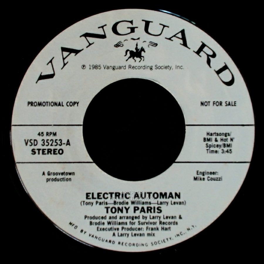 Tony Paris - Electric Automan / Electric Automan side B