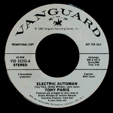 Tony Paris - Electric Automan / Electric Automan side B