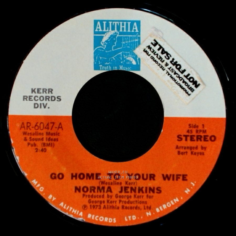 Norma Jenkins - Go Home To Your Wife / One Girl Too Many side A