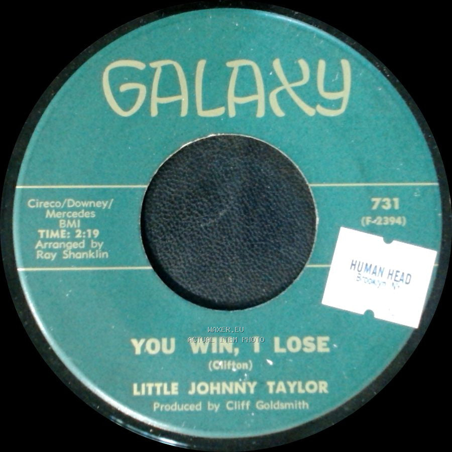 Little Johnny Taylor - You Win, I Lose / Nightingale Melody side A
