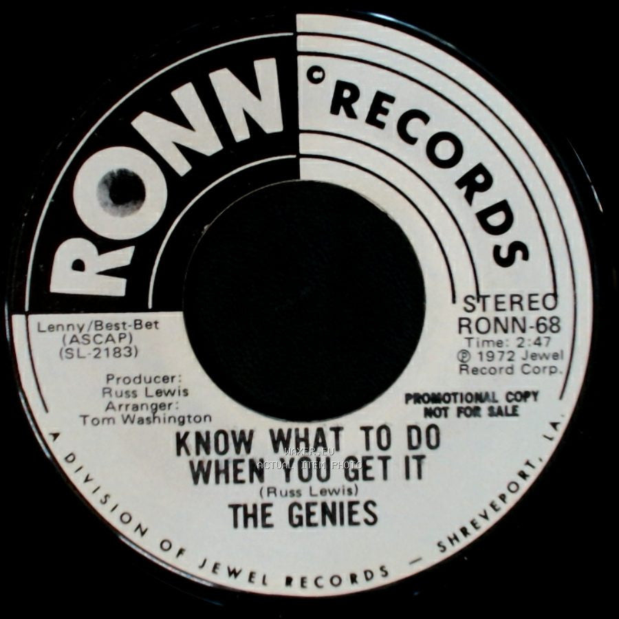 The Genies - Prove It / Know What To Do When You Get It side B