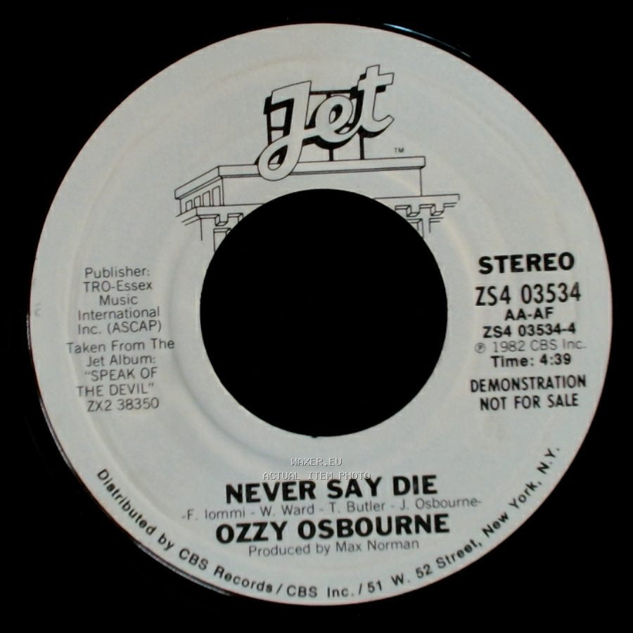 Ozzy Osbourne - Paranoid / Never Say Die side B