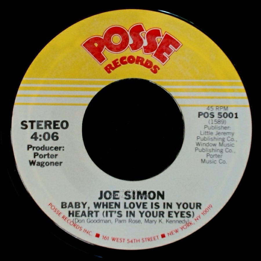 Joe Simon - Baby, When Love Is In Your Heart (It's In Your Eyes) / Are We Breakin' Up side A