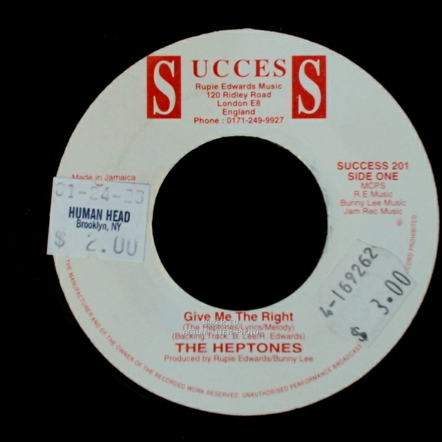 The Heptones / Rupie Edwards - Give Me The Right / Give Me Love And Affection side A