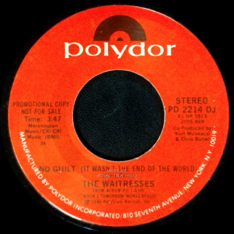 The Waitresses - No Guilt (It Wasn't The End Of The World) / No Guilt (It Wasn't The End Of The World) side B