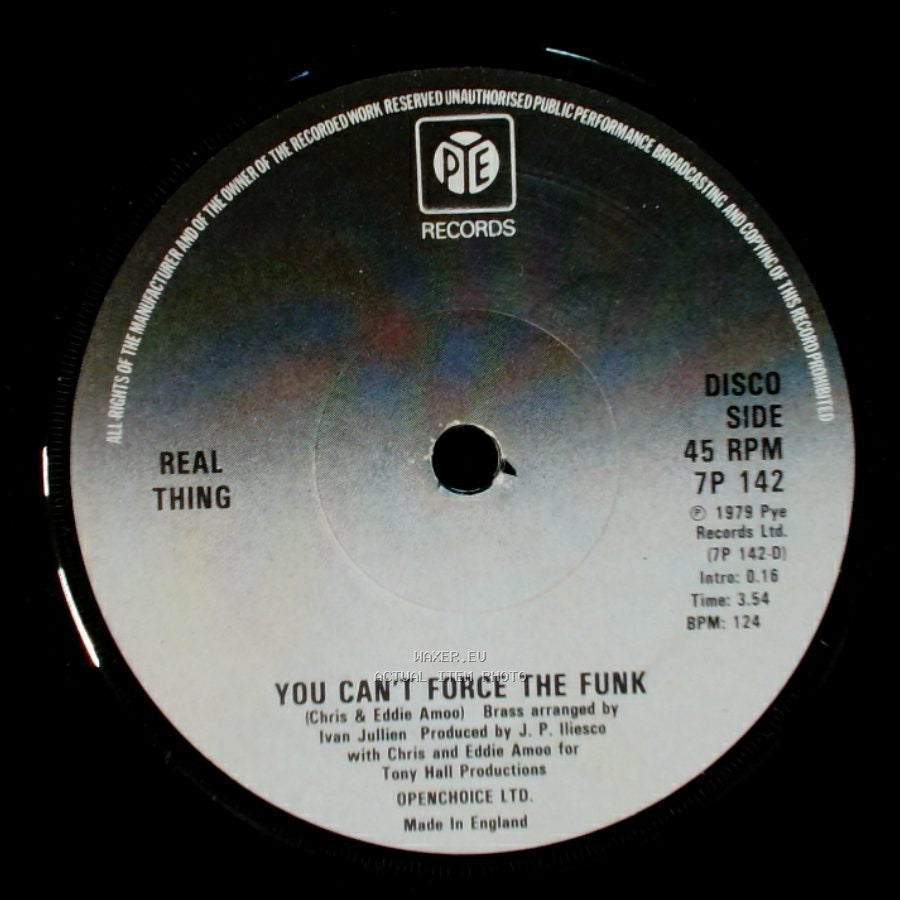 Real Thing - Give Me Your Love / You Can't Force The Funk side B
