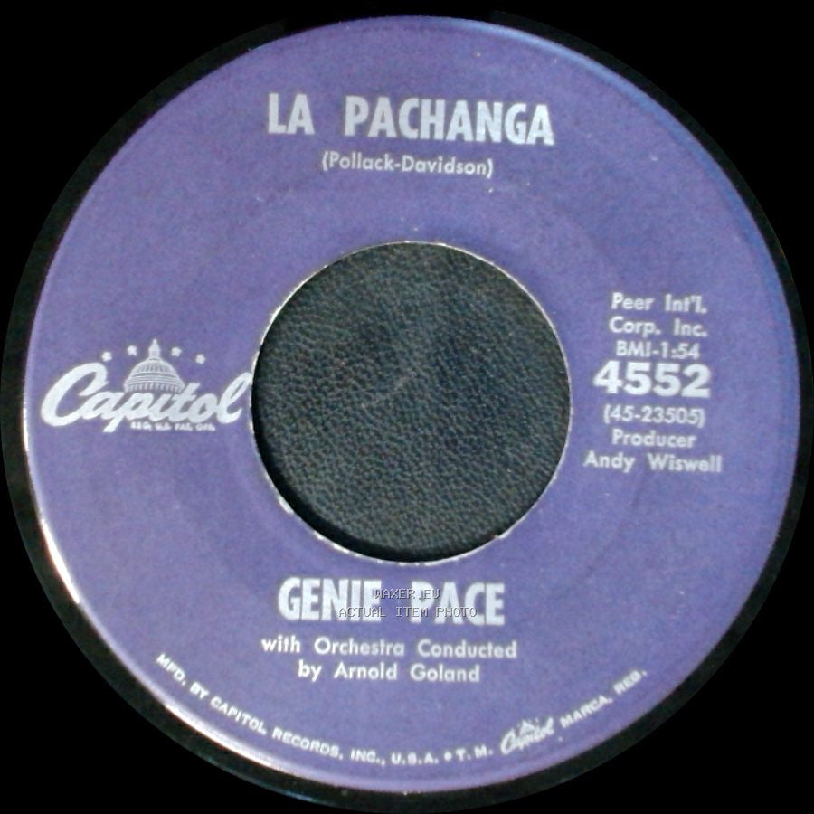 Genie Pace - Somebody Else Is Taking My Place / La Pachanga side B