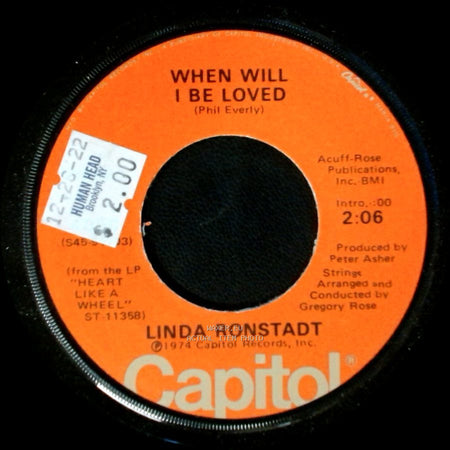 Linda Ronstadt - It Doesn't Matter Anymore / When Will I Be Loved side B