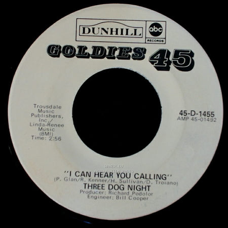 Three Dog Night - Joy To The World / I Can Hear You Calling side B