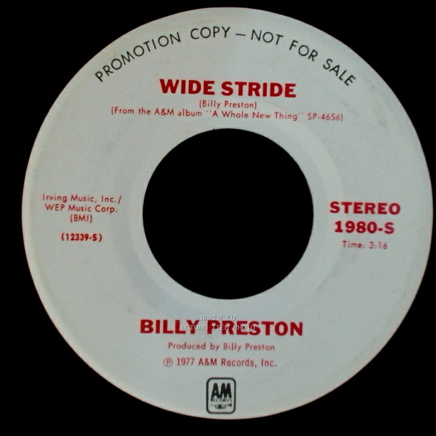Billy Preston - Whole New Thing / Wide Stride side B