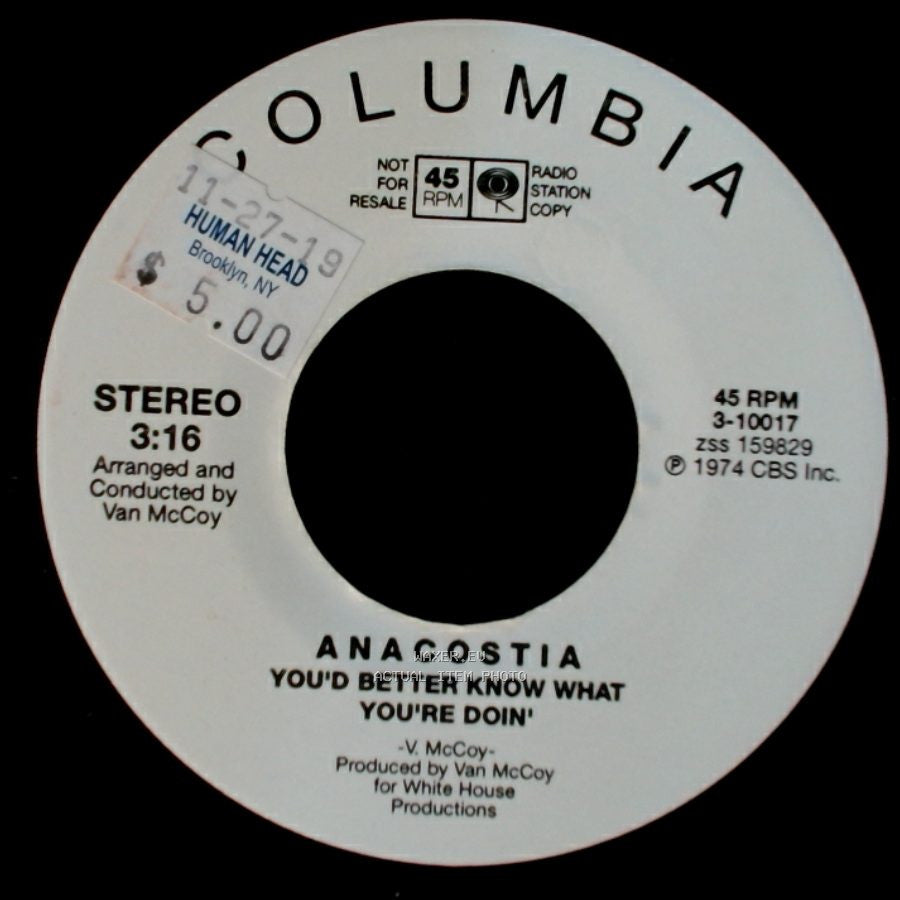 Anacostia - You'd Better Know What You're Doin' / Anacostia Too Busy Thinking About My Baby side A