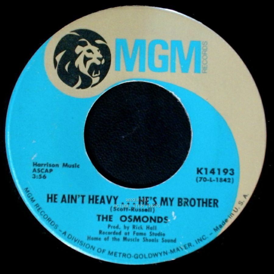 The Osmonds - He Ain't Heavy ... He's My Brother / One Bad Apple side A