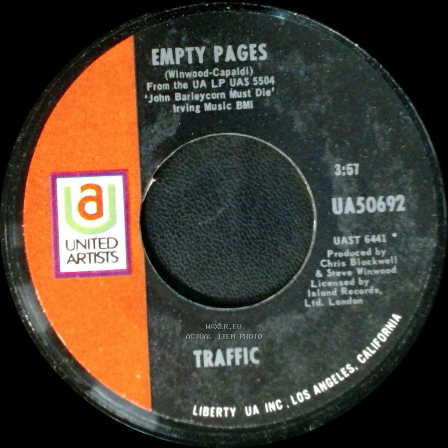 Traffic - Empty Pages / Stranger To Himself side A