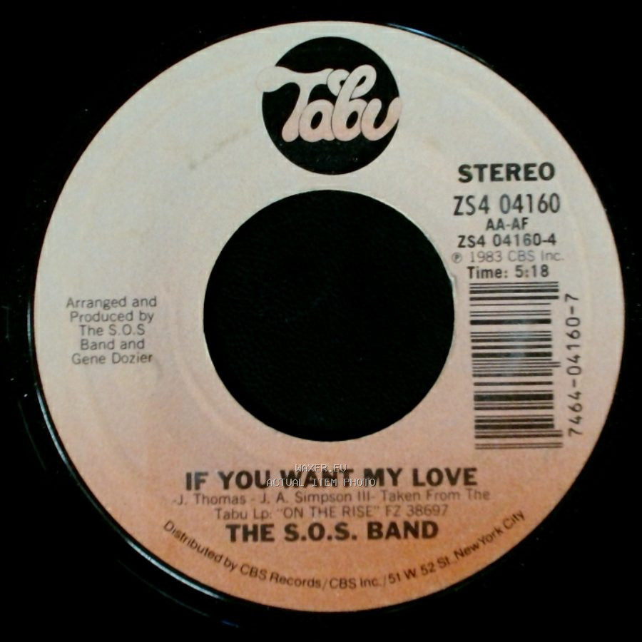 The S.O.S. Band - If You Want My Love / Tell Me If You Still Care side A