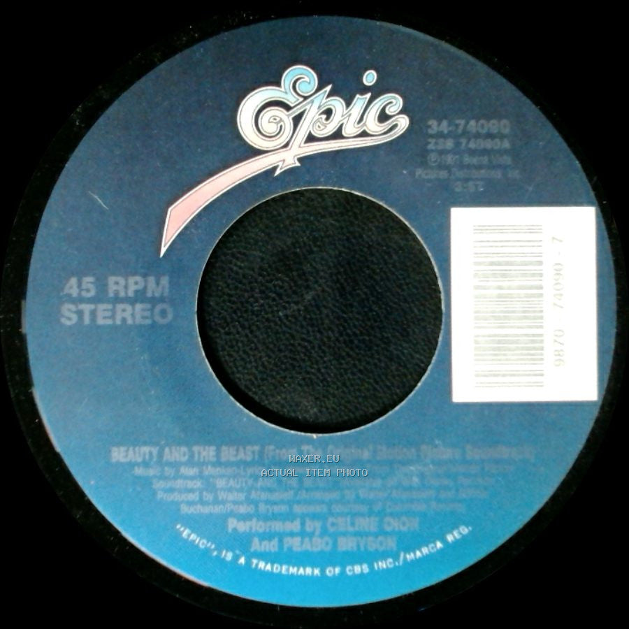 Celine Dion And Peabo Bryson - The Beast Lets Belle Go (Instrumental) / Beauty And The Beast (From The Original Motion Picture Soundtrack) side B