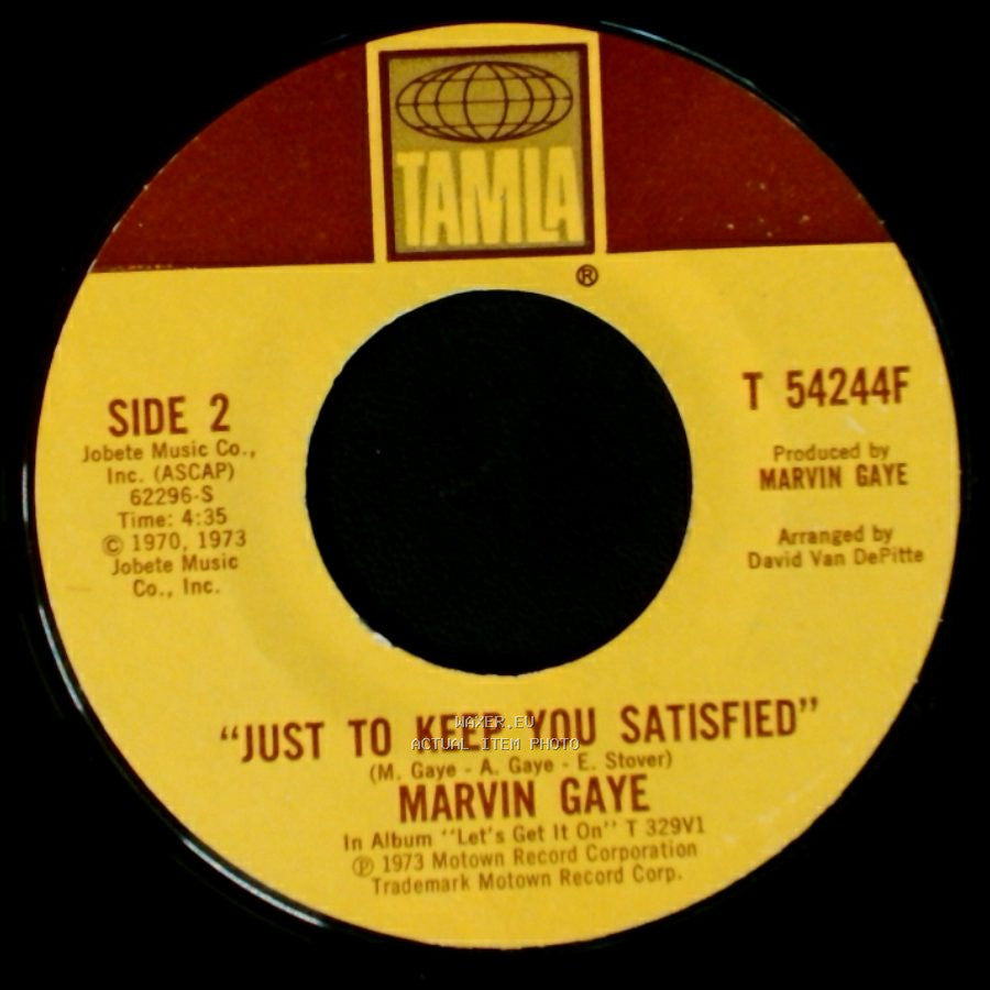 Marvin Gaye - You Sure Love To Ball / Just To Keep You Satisfied side B