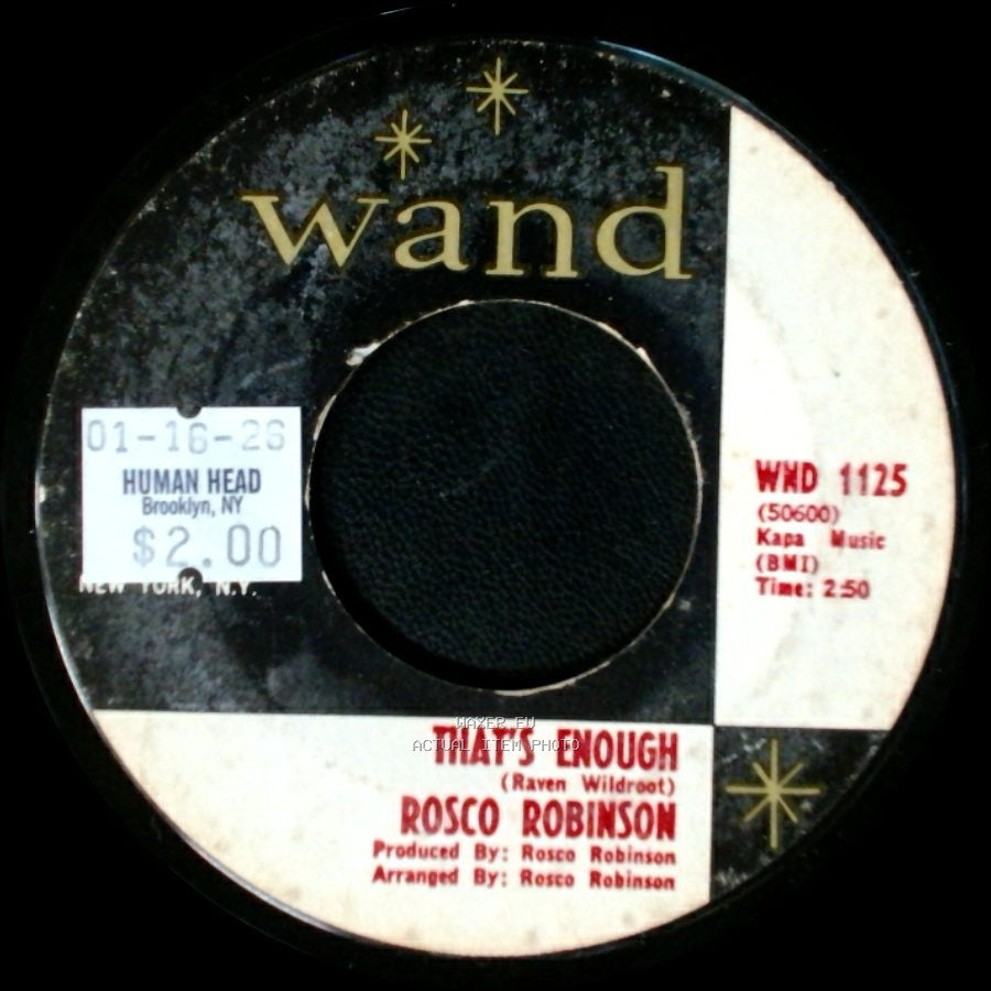 Rosco Robinson - One More Time / That's Enough side B