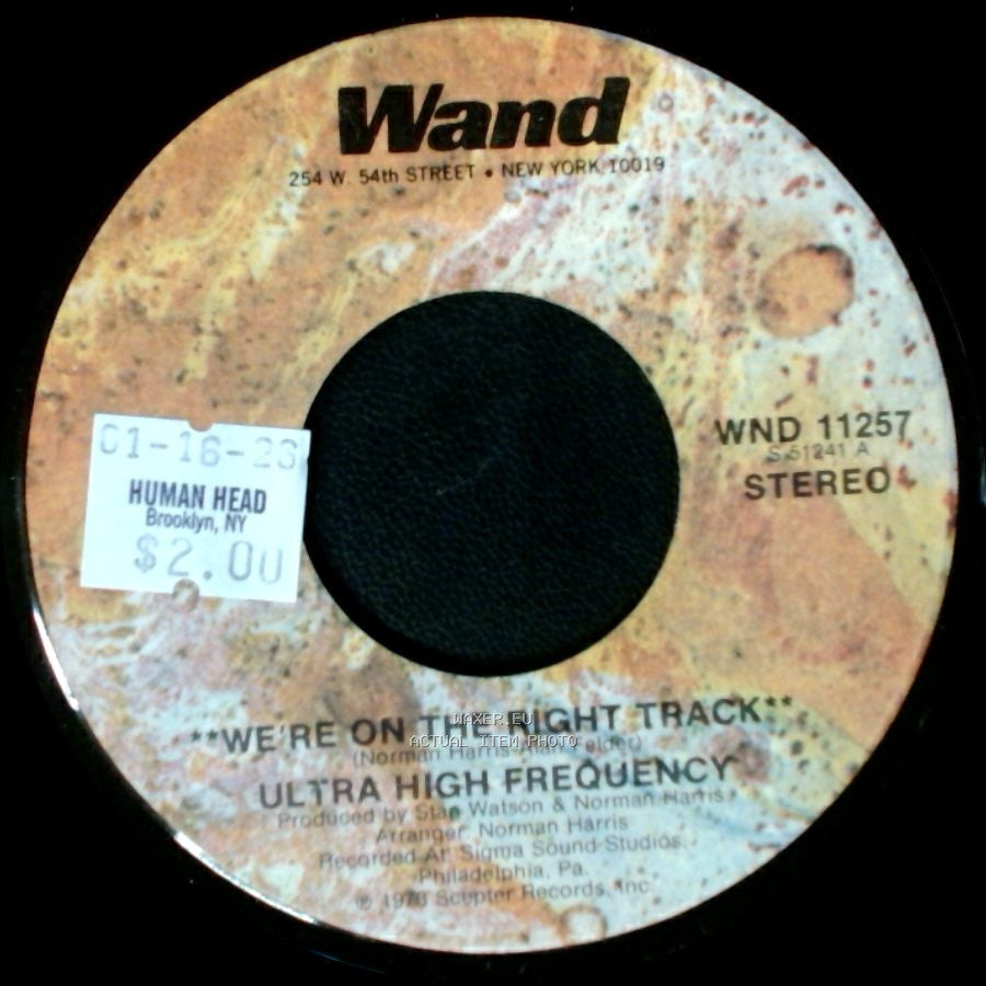 Ultra High Frequency - We're On The Right Track (Instrumental) / We're On The Right Track side B