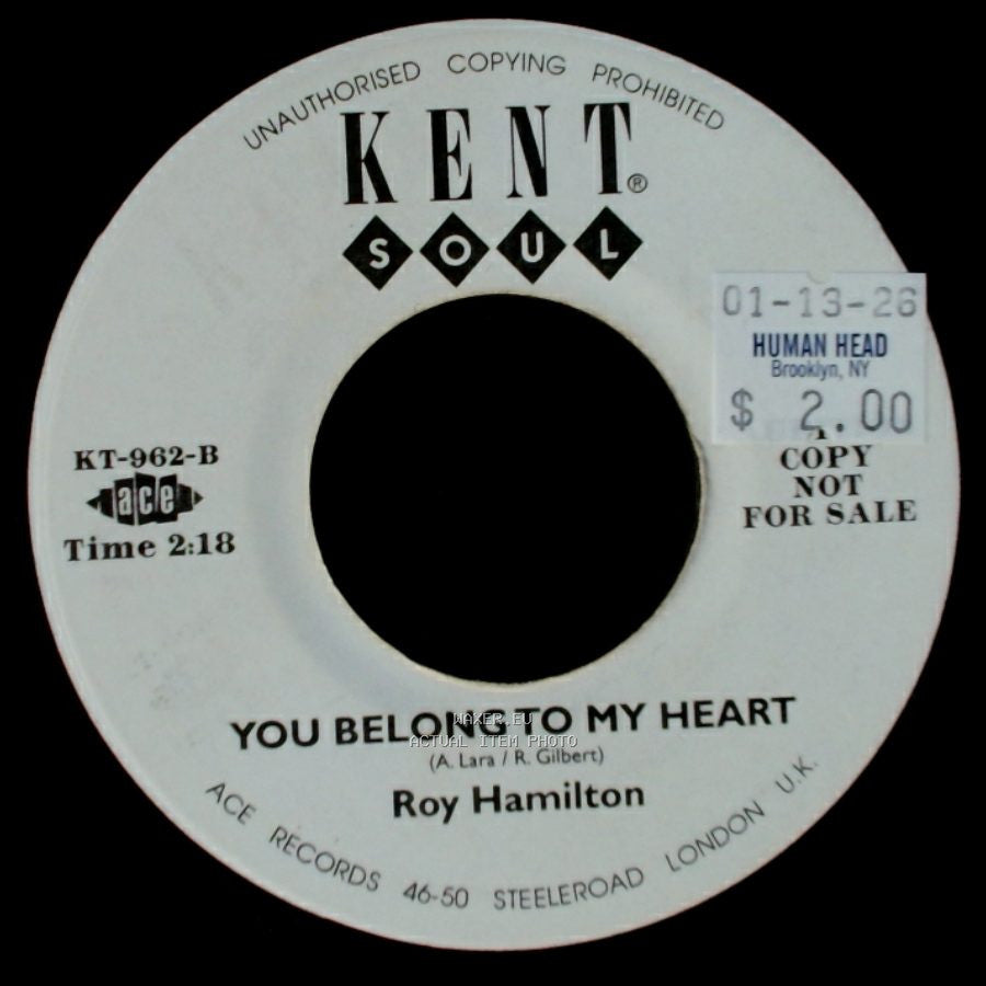 Roy Hamilton - Let The Music Play / You Belong To My Heart side B