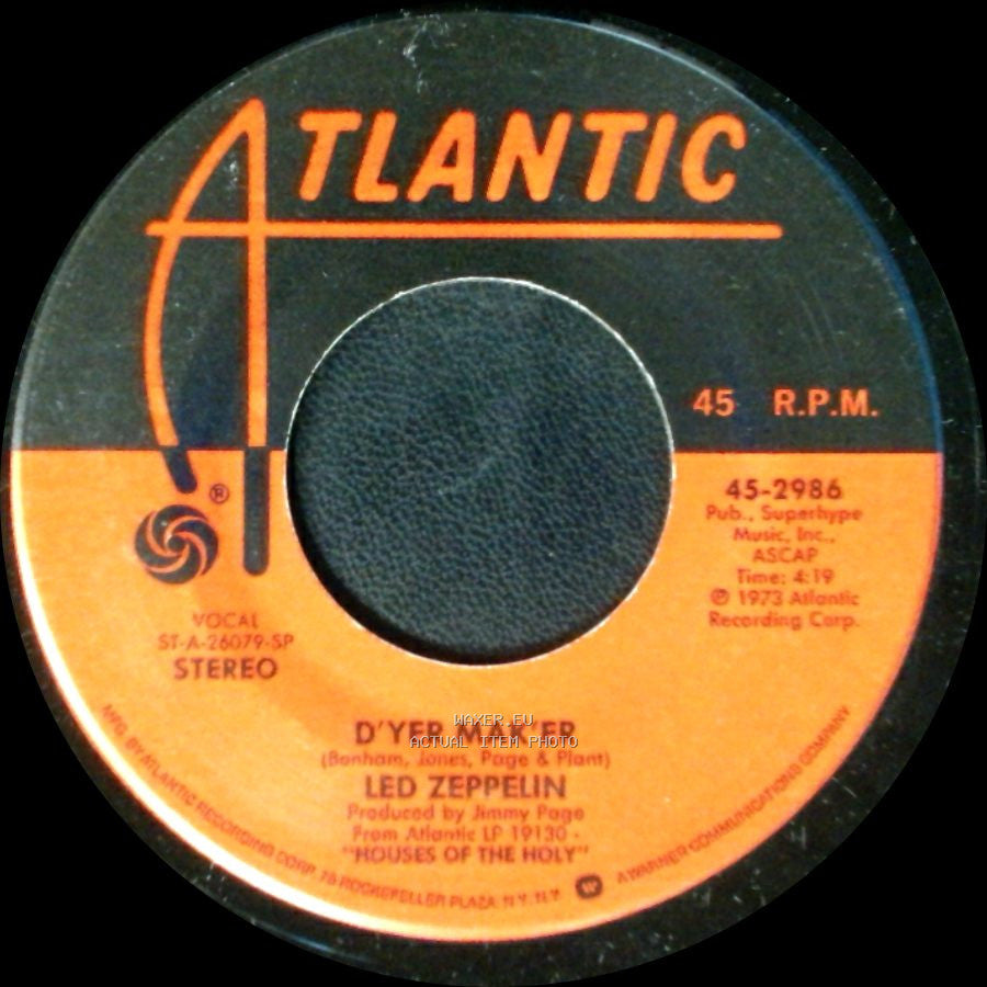 Led Zeppelin - The Crunge / D'yer Mak'er side B
