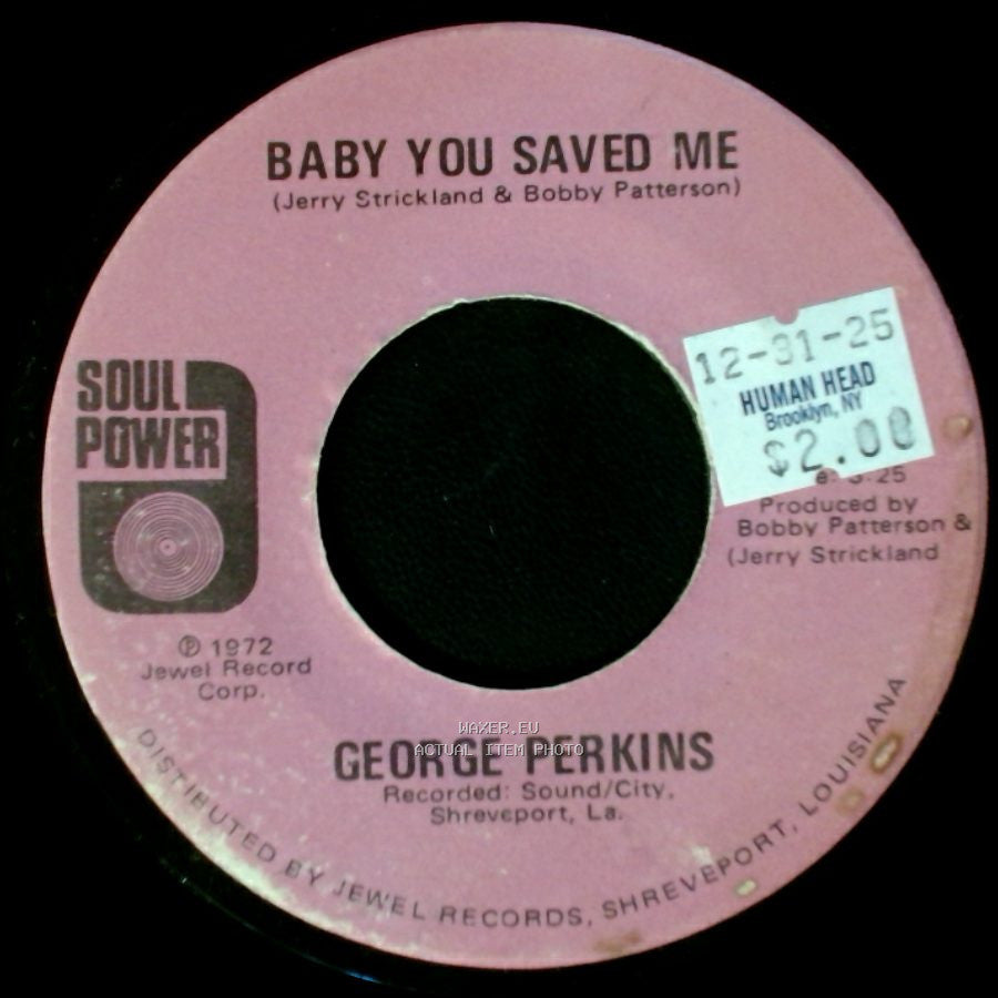 George Perkins - How Sweet It Would Be / Baby You Saved Me side B