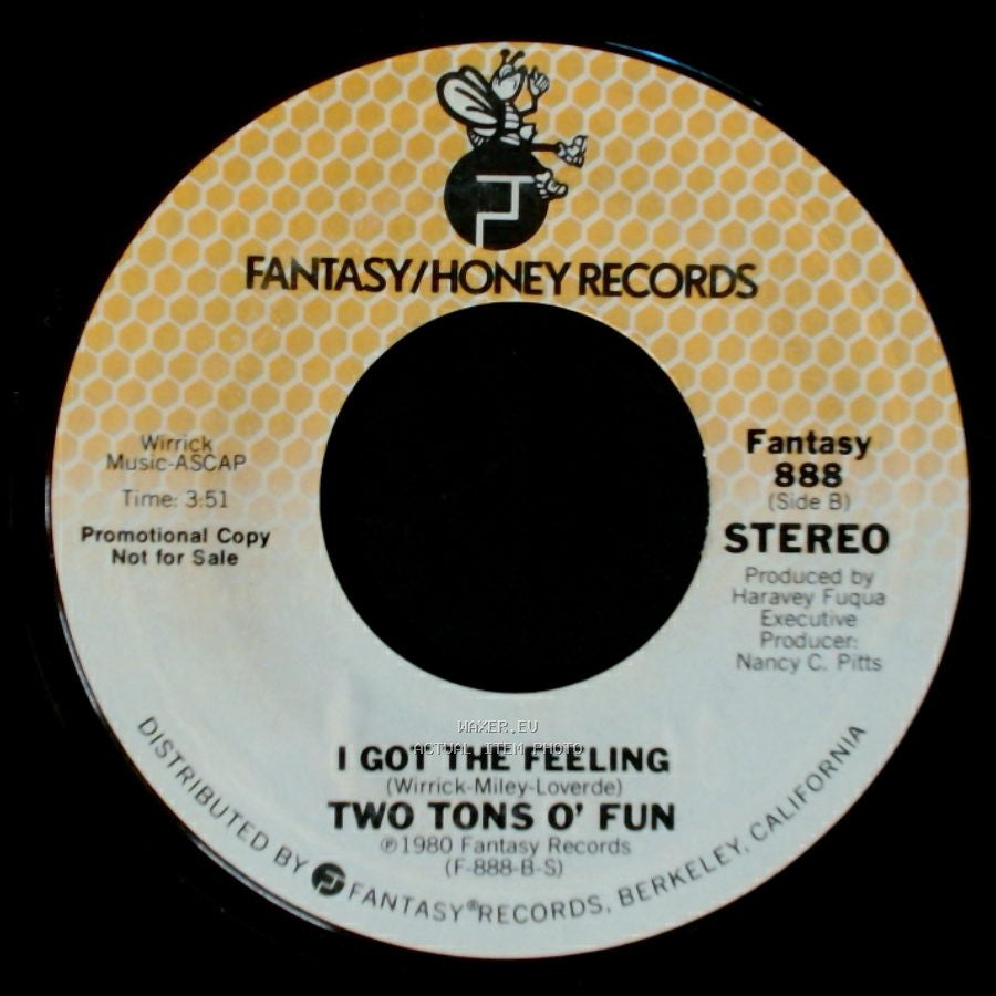 Two Tons O' Fun - Just Us / I Got The Feeling side B