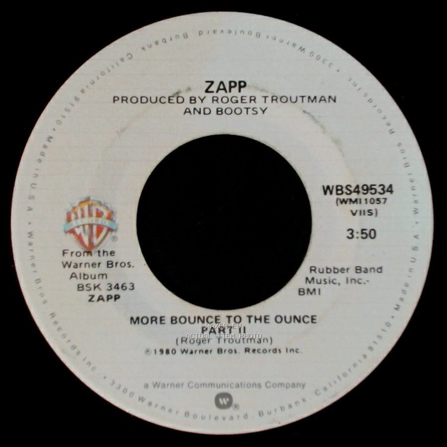 Zapp - More Bounce To The Ounce Part I / More Bounce To The Ounce Part Ii side B