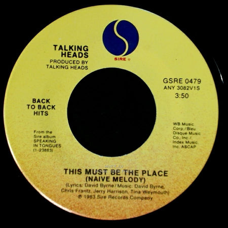 Talking Heads - This Must Be The Place (Naive Melody) / Burning Down The House side A