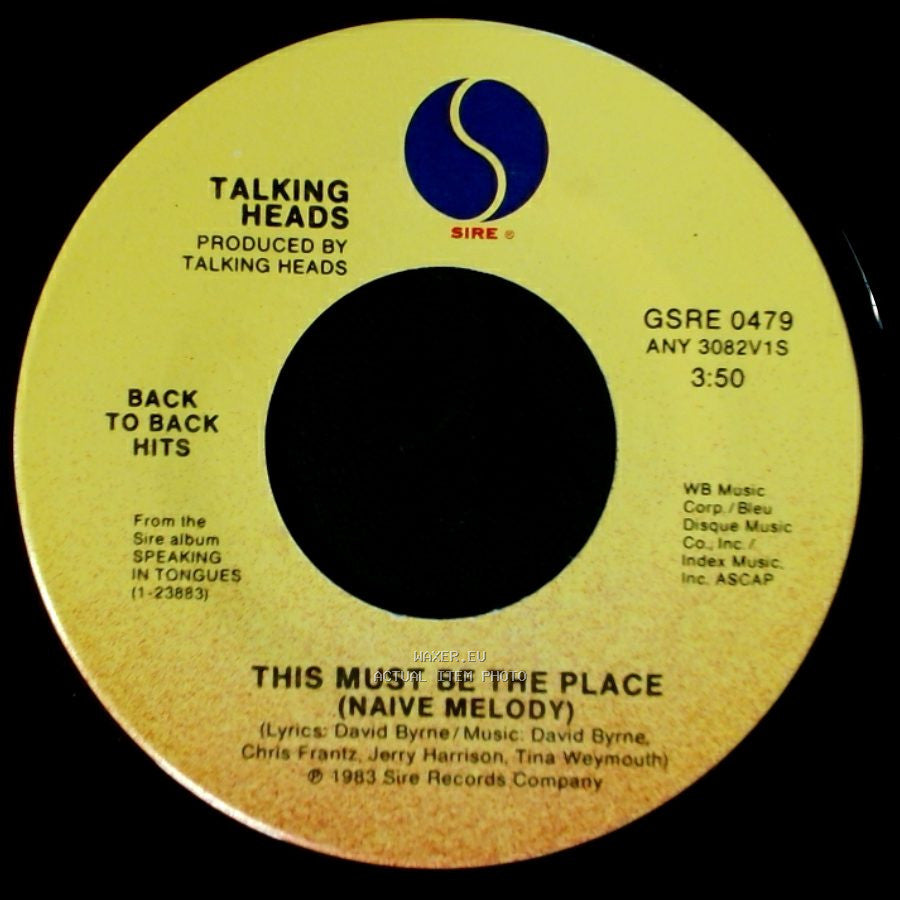 Talking Heads - This Must Be The Place (Naive Melody) / Burning Down The House side A