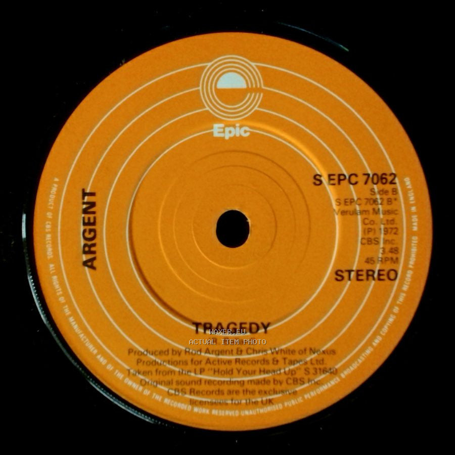 Argent - Hold Your Head Up / Tragedy side B
