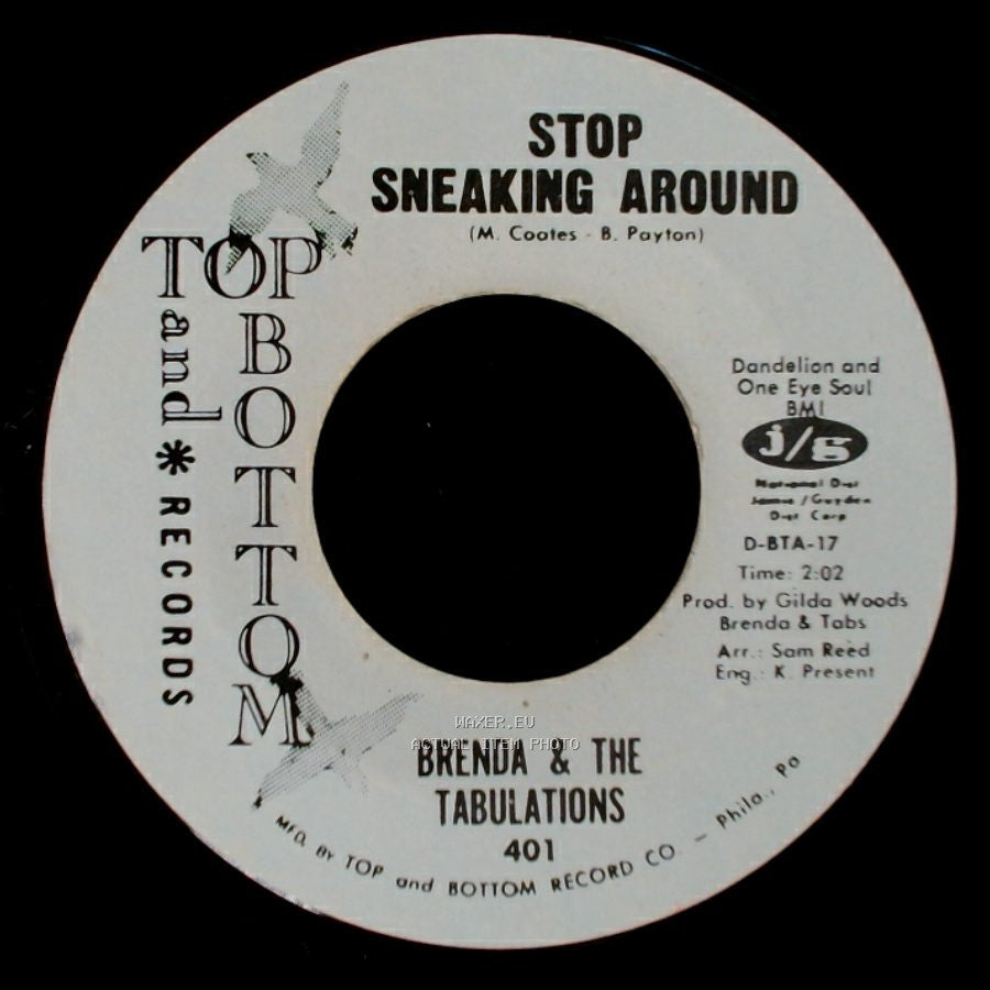 Brenda & The Tabulations - The Touch Of You / Stop Sneaking Around side B