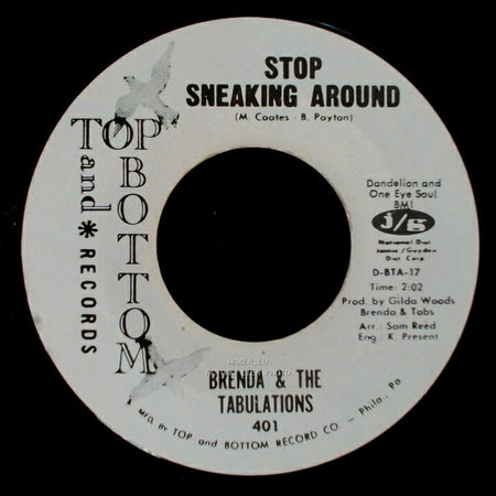 Brenda & The Tabulations - The Touch Of You / Stop Sneaking Around side B