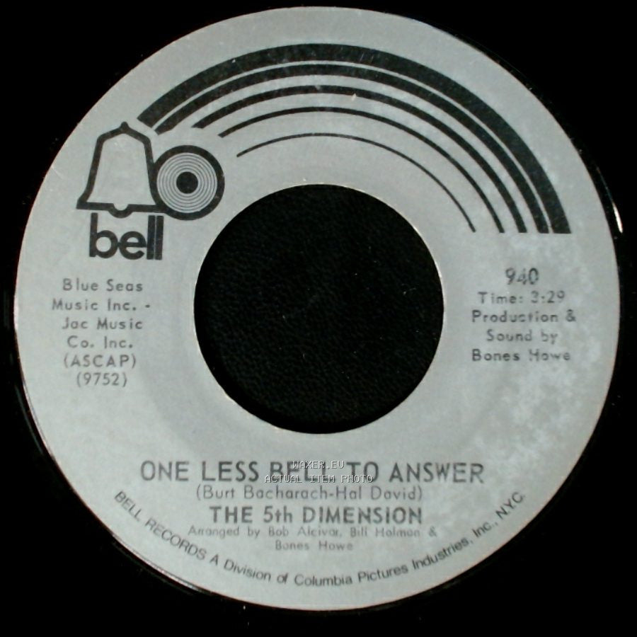 The 5Th Dimension - One Less Bell To Answer / Feelin' Alright? side A