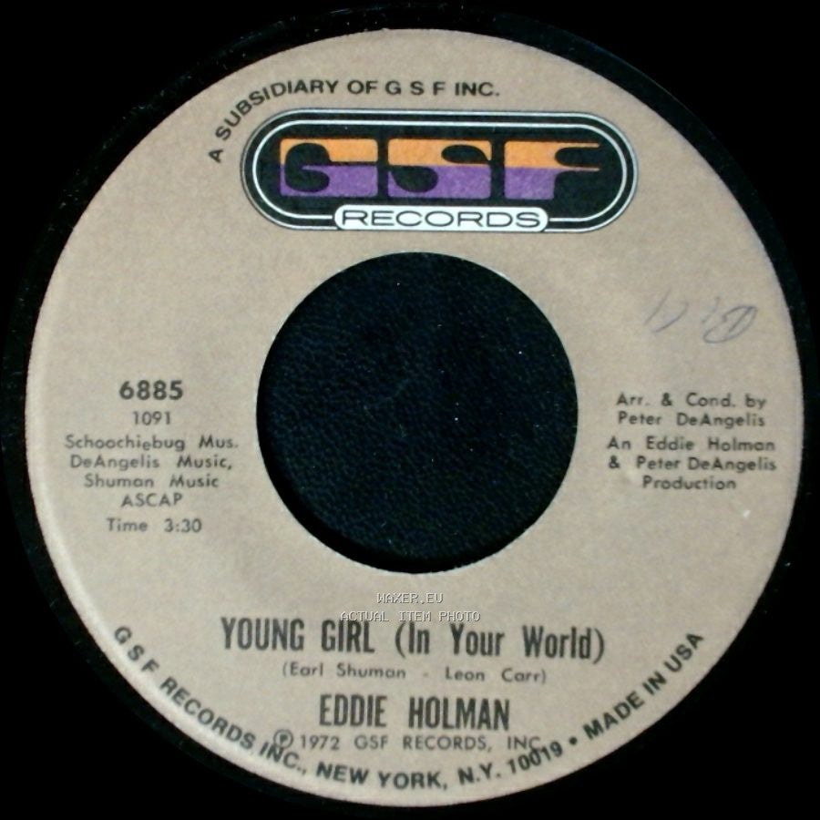 Eddie Holman - I'll Call You Joy / Young Girl (In Your World) side B