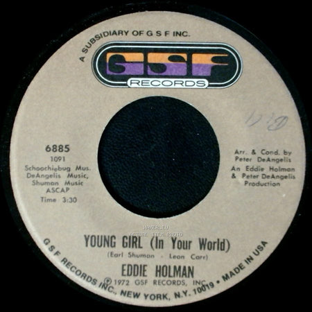 Eddie Holman - I'll Call You Joy / Young Girl (In Your World) side B
