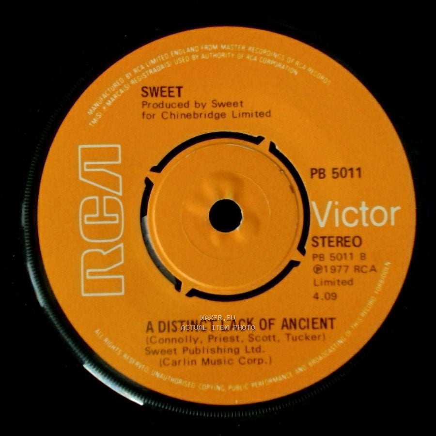 Sweet - Fever Of Love / A Distinct Lack Of Ancient side B