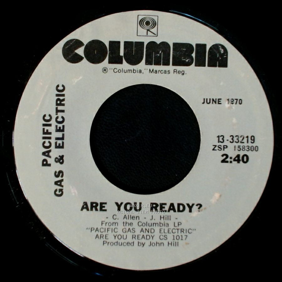 Pg&E / Pacific Gas & Electric - Thank God For You Baby / Are You Ready? side B