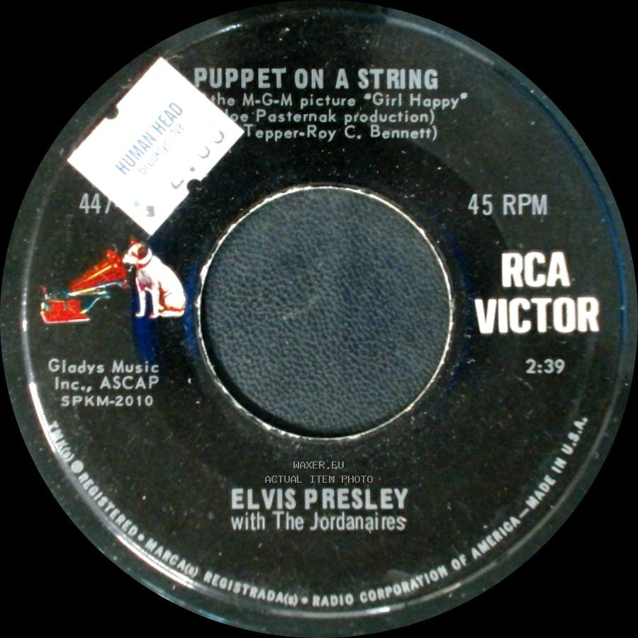 Elvis Presley With The Jordanaires / Elvis Presley - Puppet On A String / Wooden Heart side A