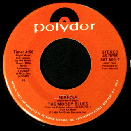The Moody Blues - I Know You're Out There Somewhere / Miracle side B