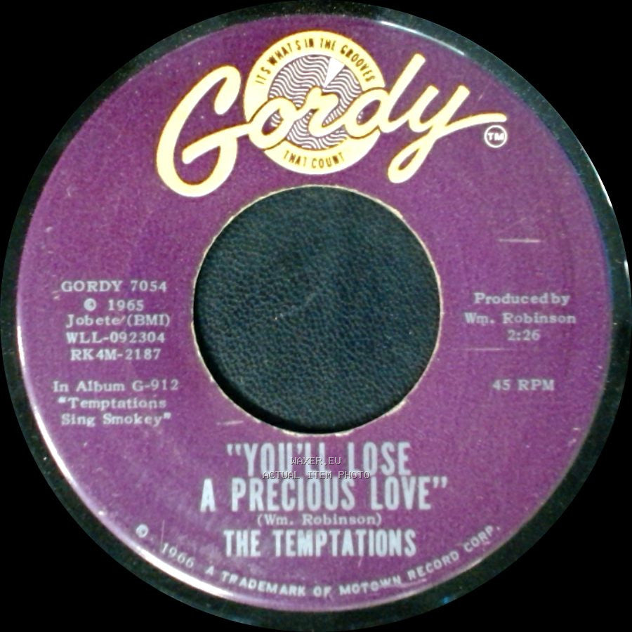 The Temptations - Ain't Too Proud To Beg / You'll Lose A Precious Love side B