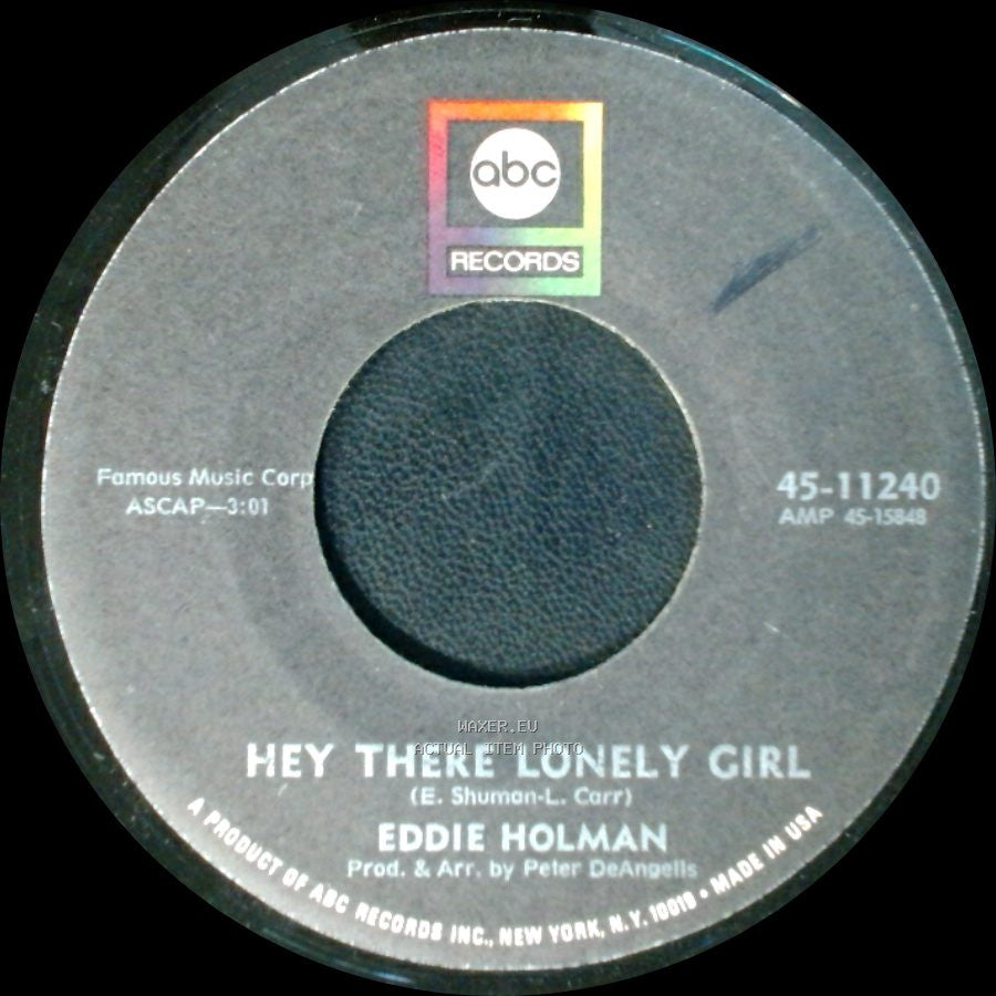 Eddie Holman - It's All In The Game / Hey There Lonely Girl side B