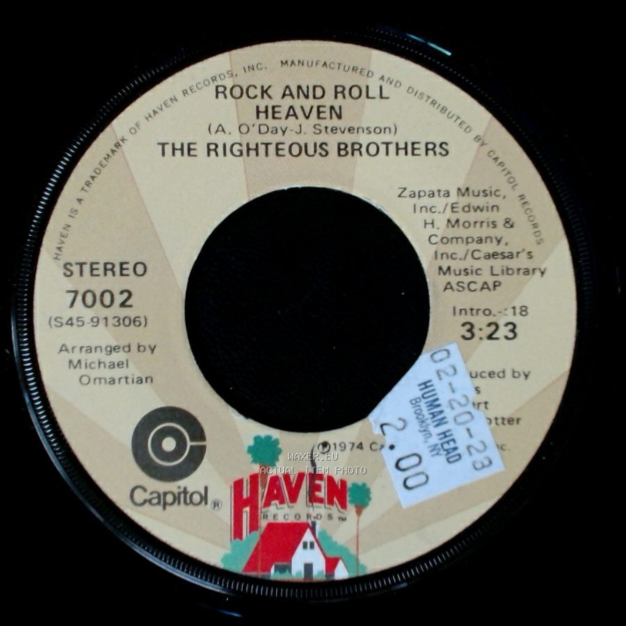 The Righteous Brothers - Rock And Roll Heaven / I Just Wanna Be Me side A