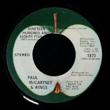 Paul Mccartney & Wings - Nineteen Hundred And Eighty Five / Unknown Title B side A