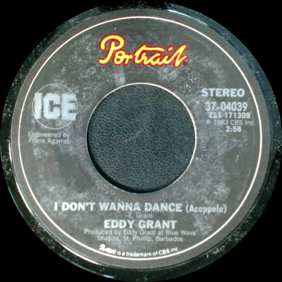 Eddy Grant - I Don't Wanna Dance (Acappela) / I Don't Wanna Dance side A