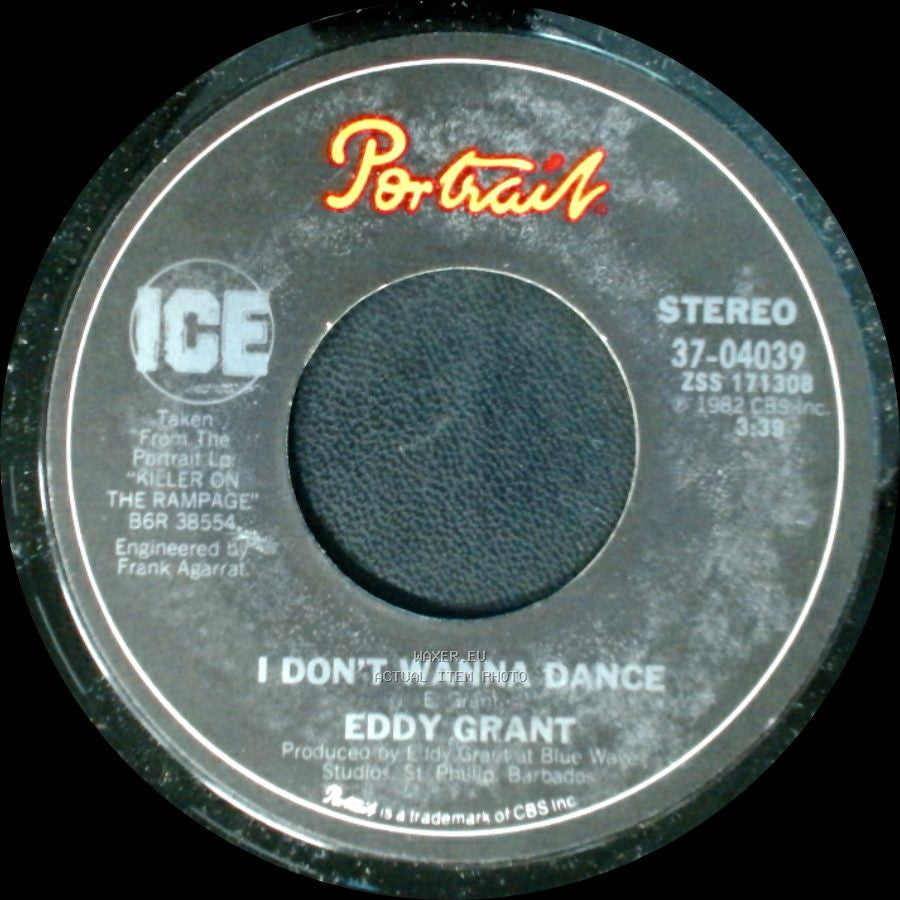 Eddy Grant - I Don't Wanna Dance (Acappela) / I Don't Wanna Dance side B